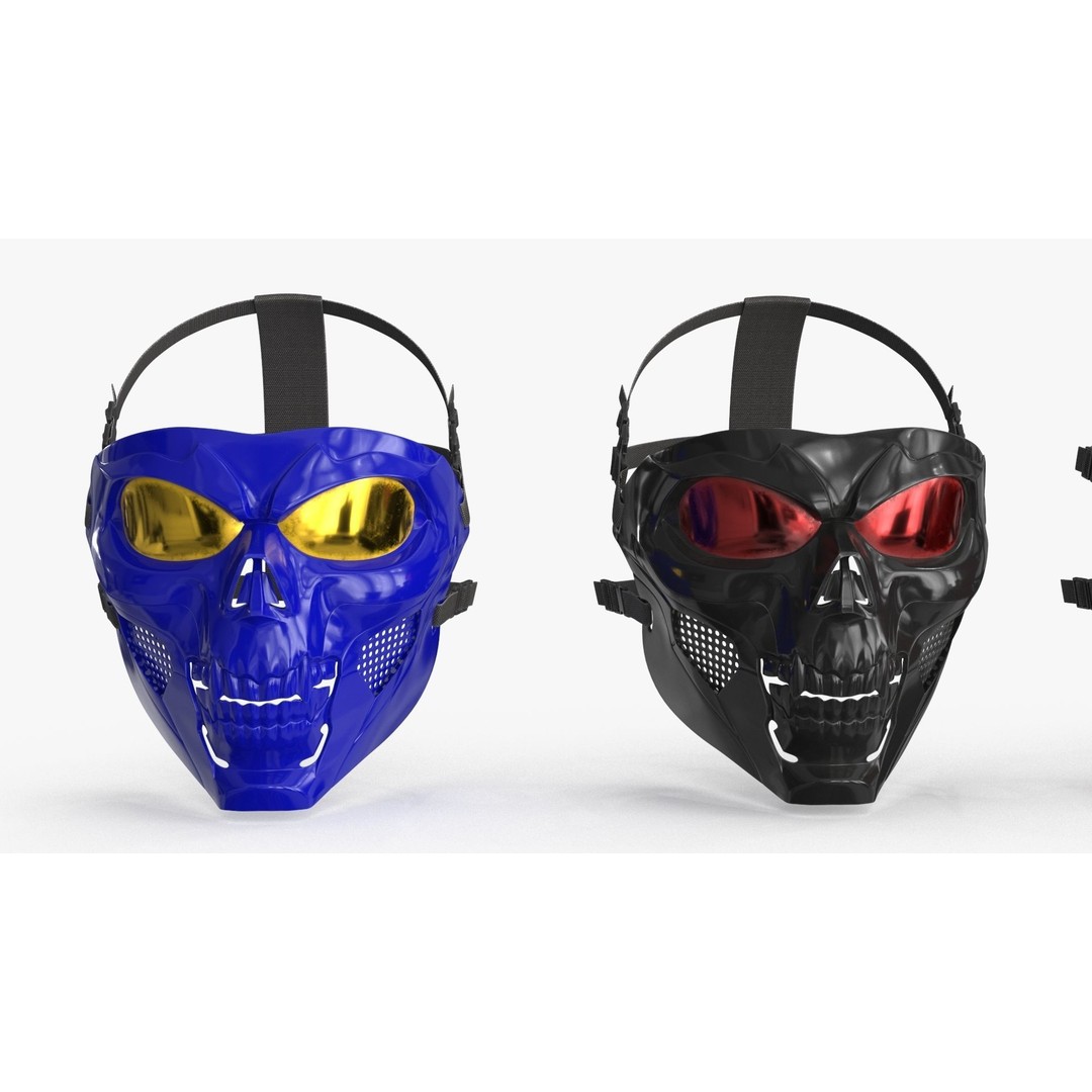 Skull Mask 3D Model – Low Poly Game Asset, PBR Textures, FBX - View 15