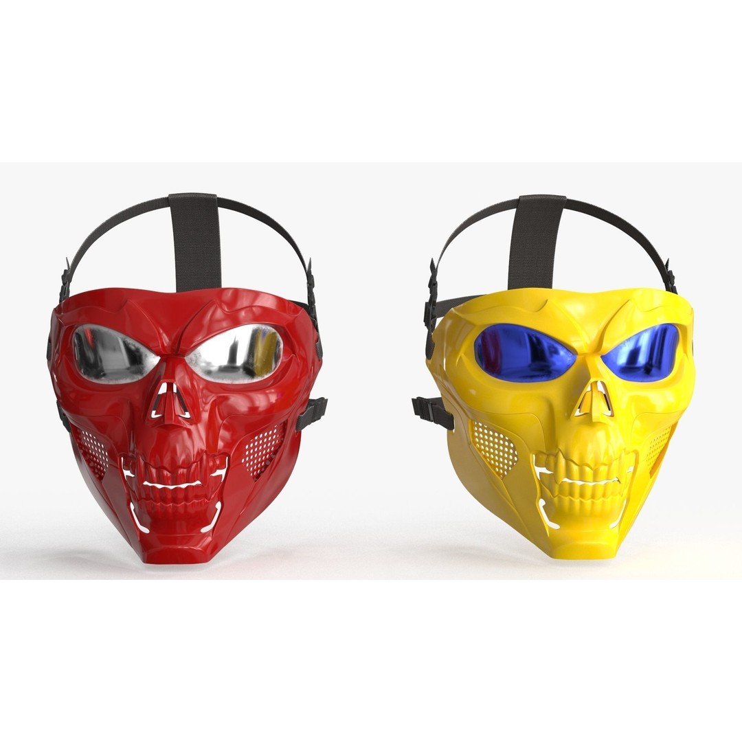 Skull Mask 3D Model – Low Poly Game Asset, PBR Textures, FBX - View 16