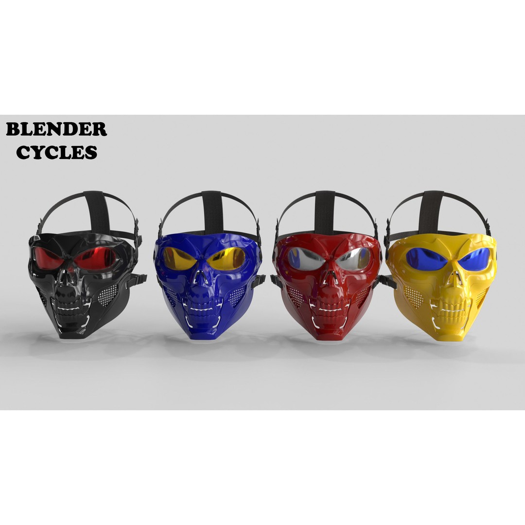 Skull Mask 3D Model – Low Poly Game Asset, PBR Textures, FBX - View 17