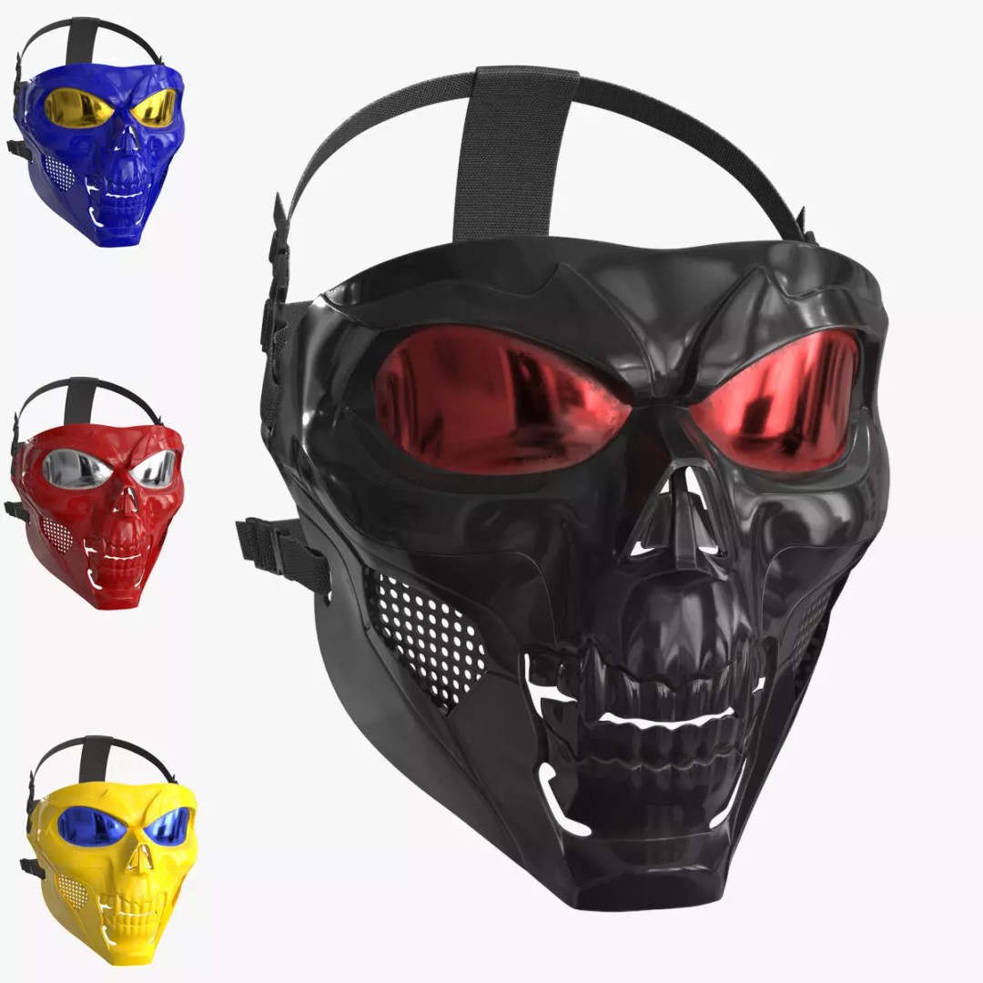 Skull Mask 3D Model – Low Poly Game Asset, PBR Textures, FBX - View 2