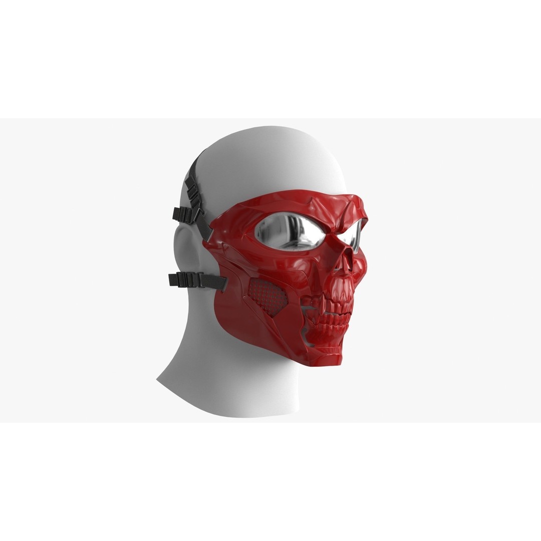 Skull Mask 3D Model – Low Poly Game Asset, PBR Textures, FBX - View 4