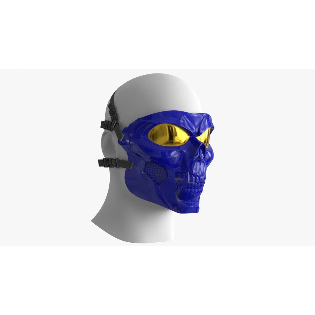 Skull Mask 3D Model – Low Poly Game Asset, PBR Textures, FBX - View 5