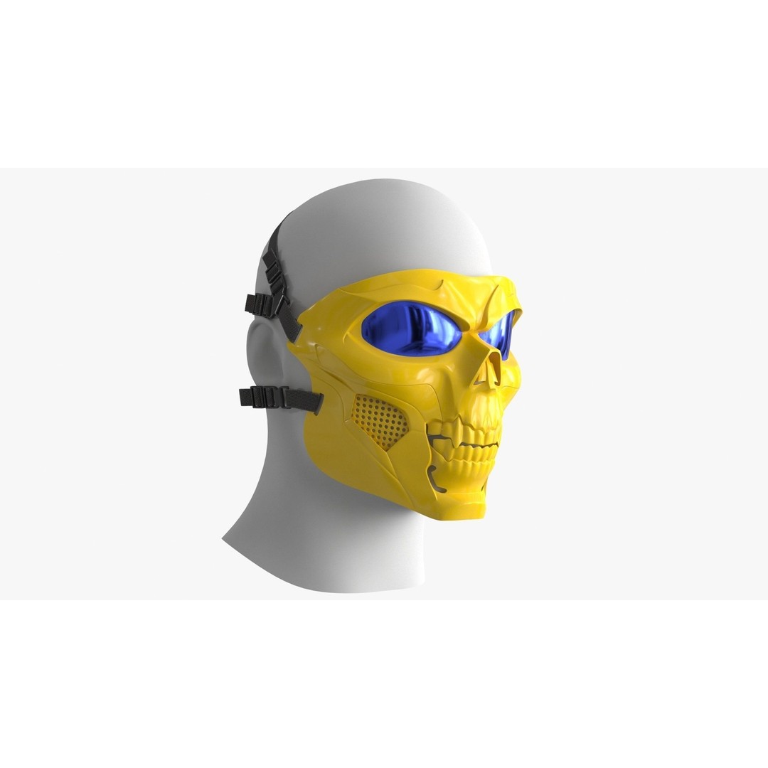 Skull Mask 3D Model – Low Poly Game Asset, PBR Textures, FBX - View 6