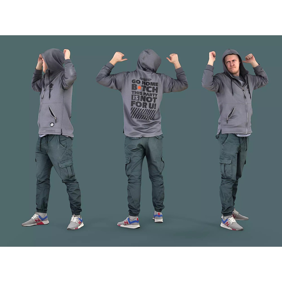 Casual Male Character 3D Model – Photorealistic Game Asset, FBX - View 2