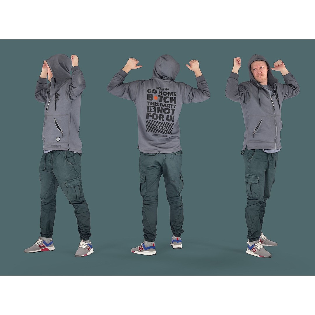 Casual Male Character 3D Model – Photorealistic Game Asset, FBX - View 3