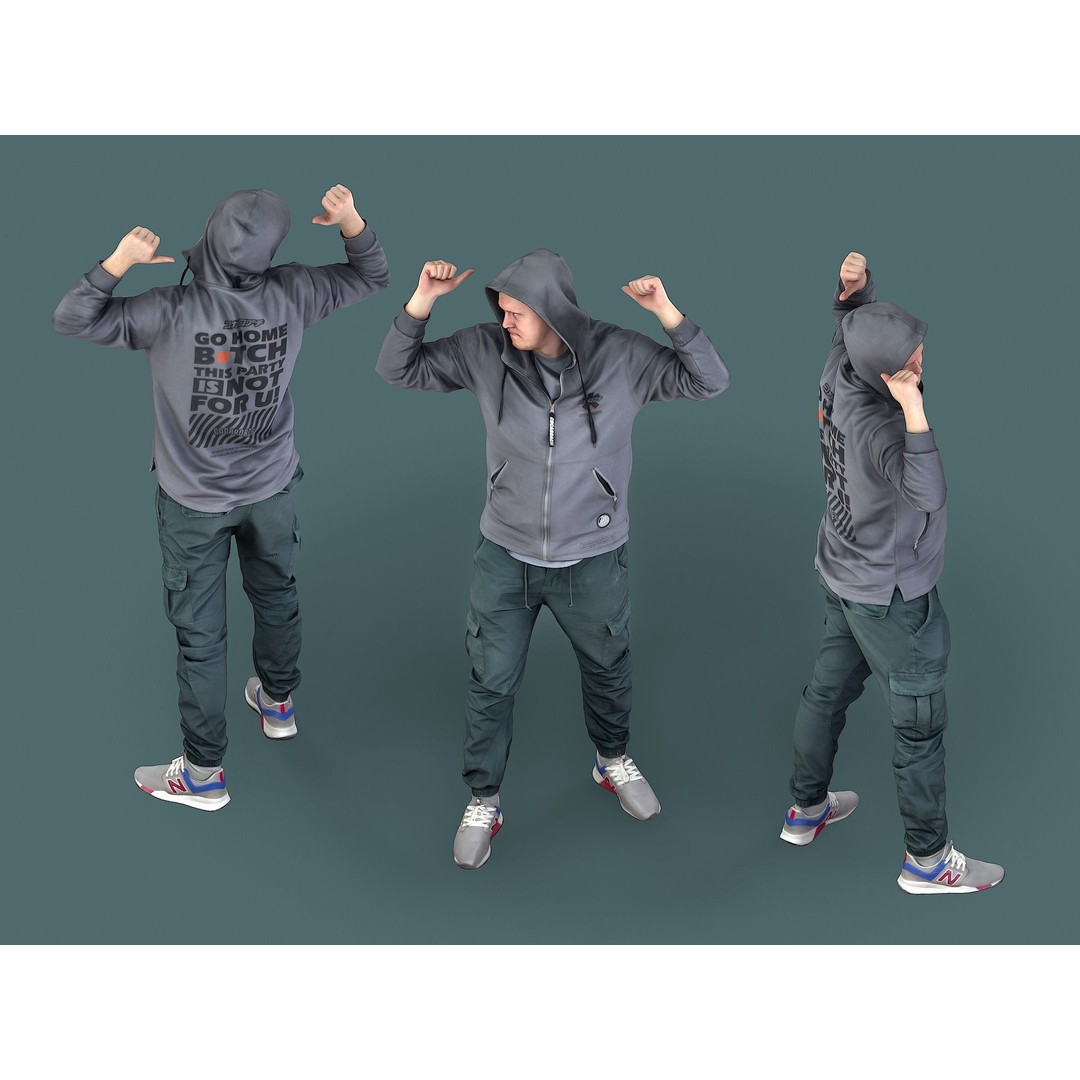 Casual Male Character 3D Model – Photorealistic Game Asset, FBX - View 6