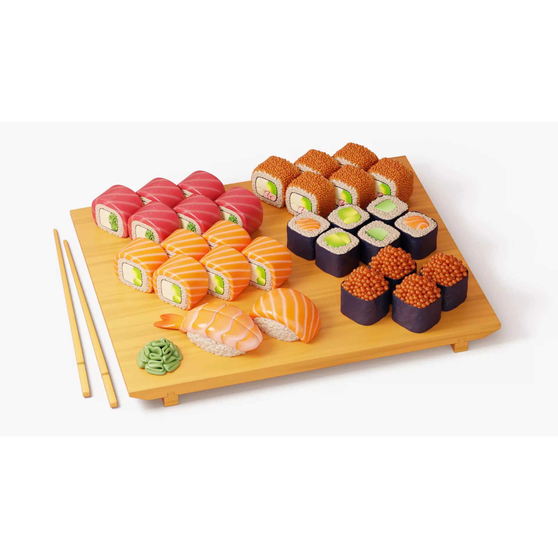 Assorted Sushi Collection - Game-Ready 3D Model - View 3