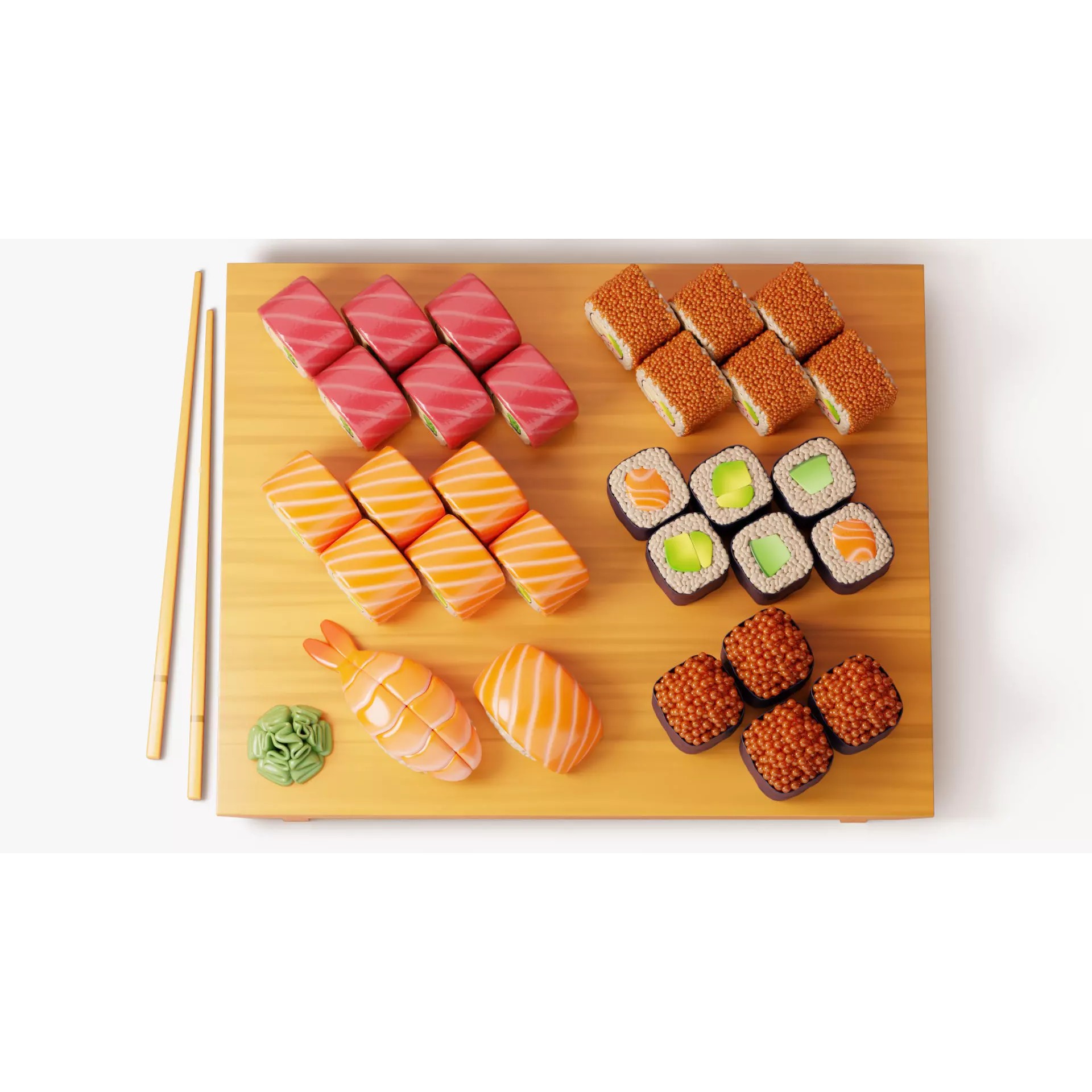 Assorted Sushi Collection - Game-Ready 3D Model - View 4