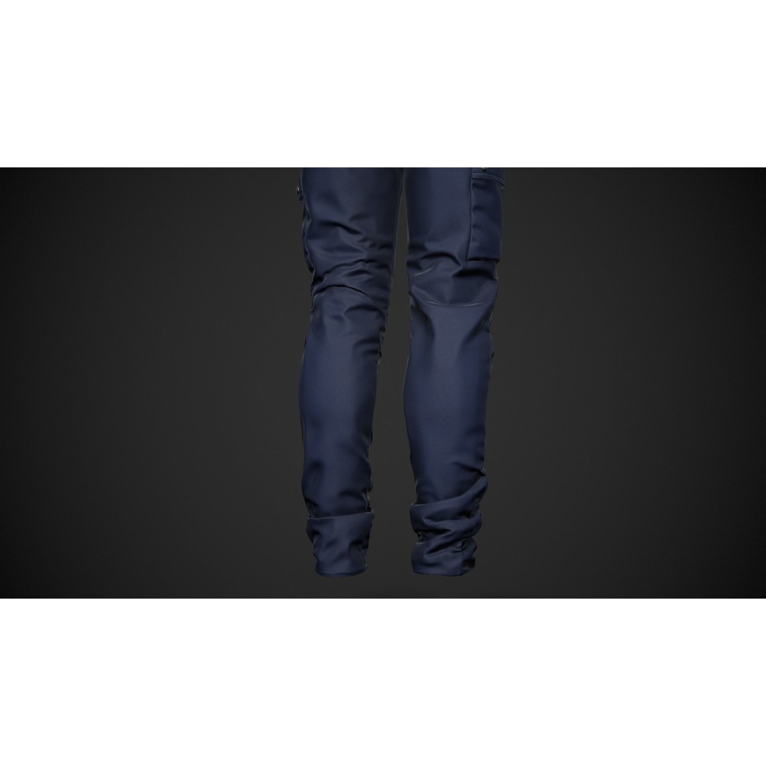 Blue Snowboard Outfit 3D Model – Low Poly PBR Game Asset, FBX, OBJ - View 13