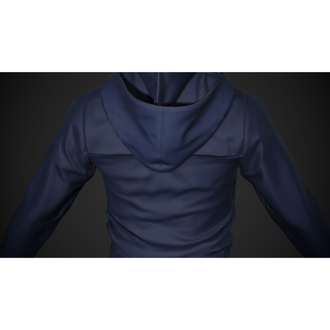 Blue Snowboard Outfit 3D Model – Low Poly PBR Game Asset, FBX, OBJ - View 14
