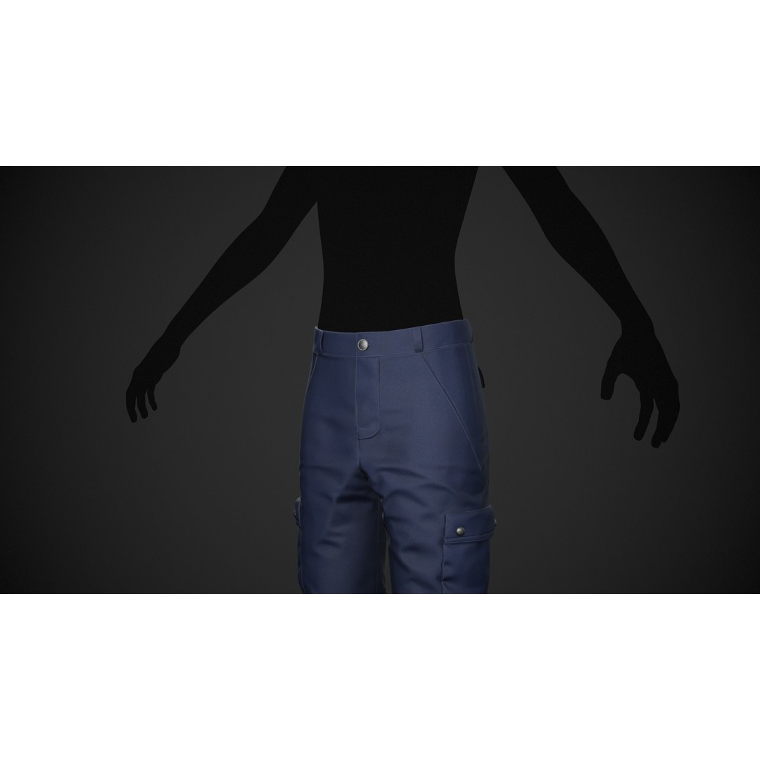 Blue Snowboard Outfit 3D Model – Low Poly PBR Game Asset, FBX, OBJ - View 15