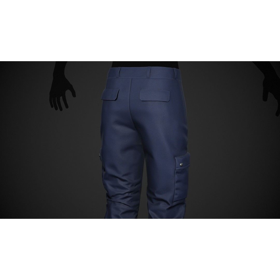 Blue Snowboard Outfit 3D Model – Low Poly PBR Game Asset, FBX, OBJ - View 16