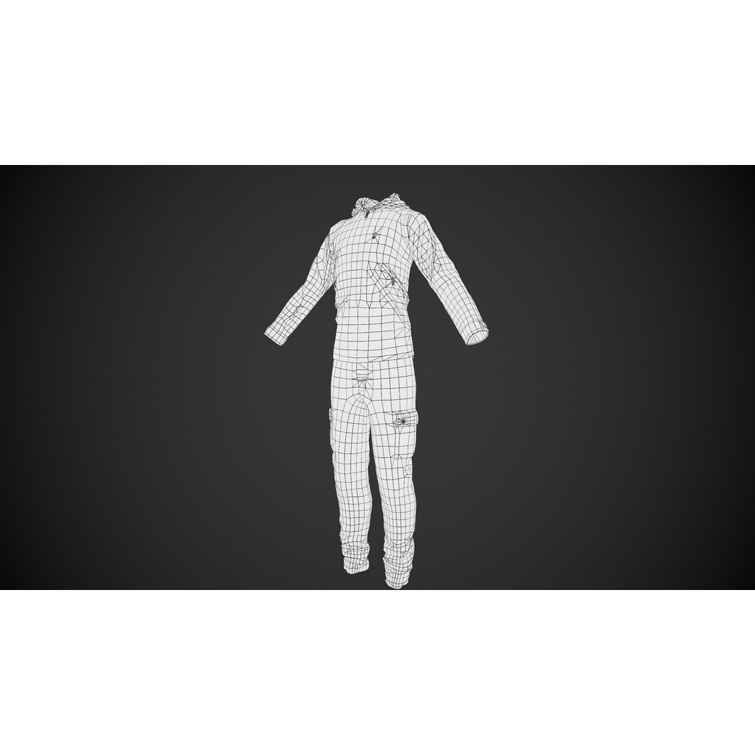 Blue Snowboard Outfit 3D Model – Low Poly PBR Game Asset, FBX, OBJ - View 21
