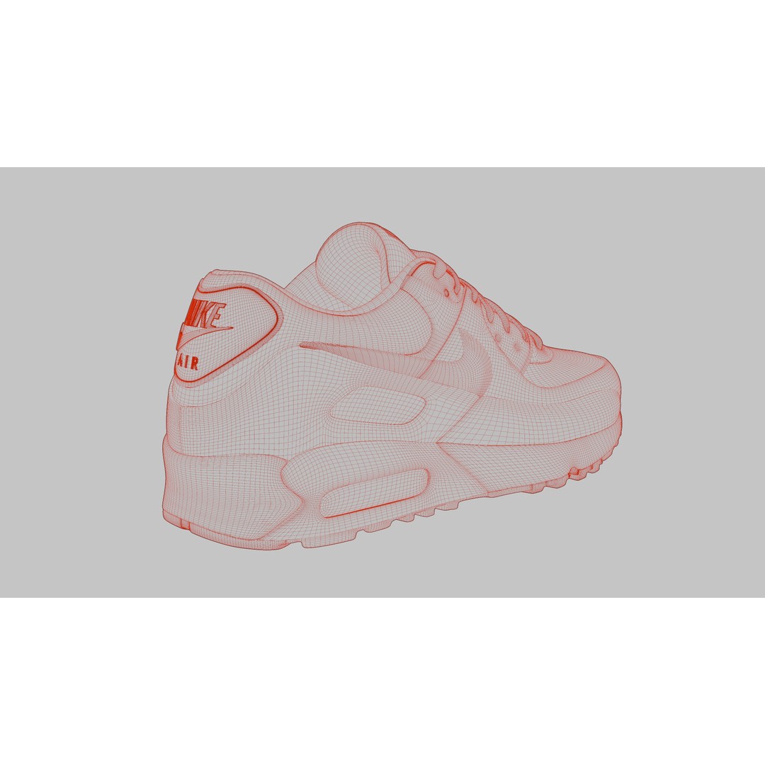 Nike Airmax 90 Sneaker 3D Model – Low Poly Game Ready Asset, Blender - View 100