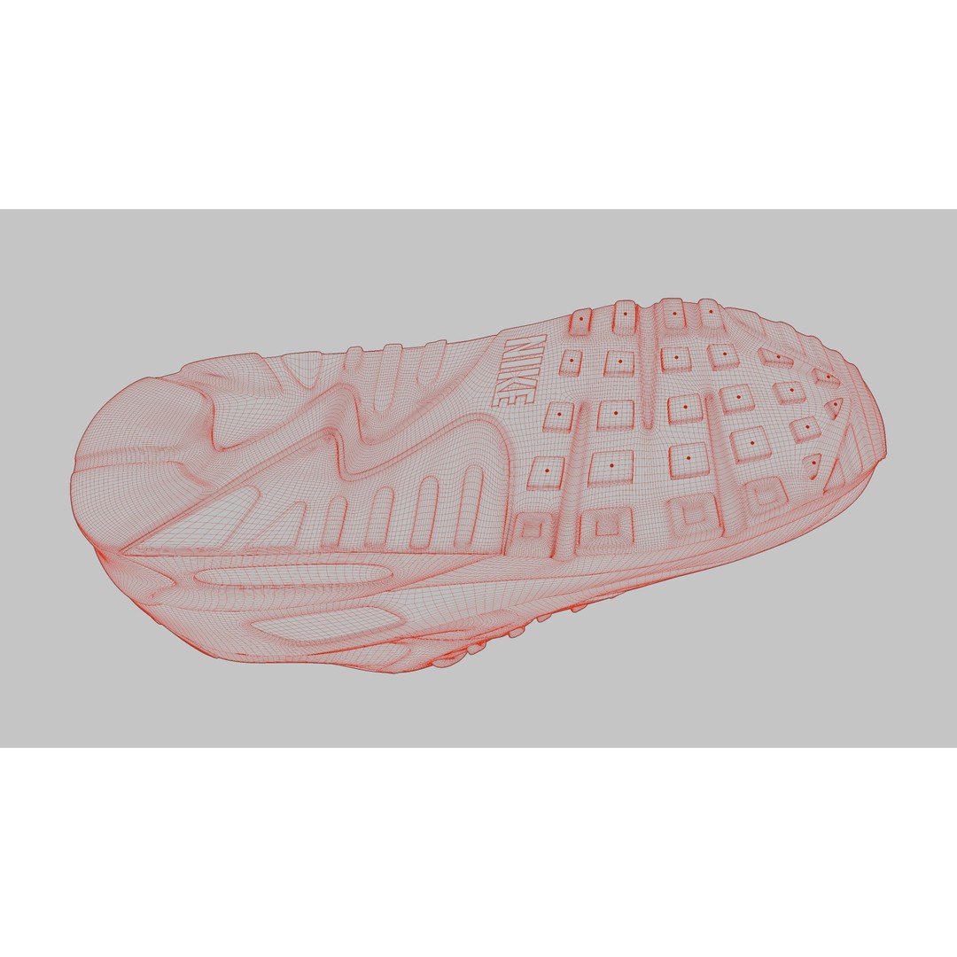 Nike Airmax 90 Sneaker 3D Model – Low Poly Game Ready Asset, Blender - View 101
