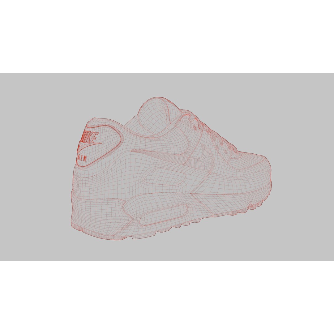 Nike Airmax 90 Sneaker 3D Model – Low Poly Game Ready Asset, Blender - View 102
