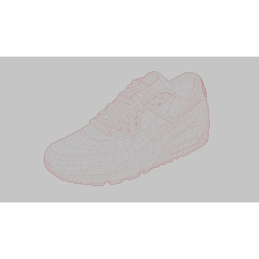 Nike Airmax 90 Sneaker 3D Model – Low Poly Game Ready Asset, Blender - View 18