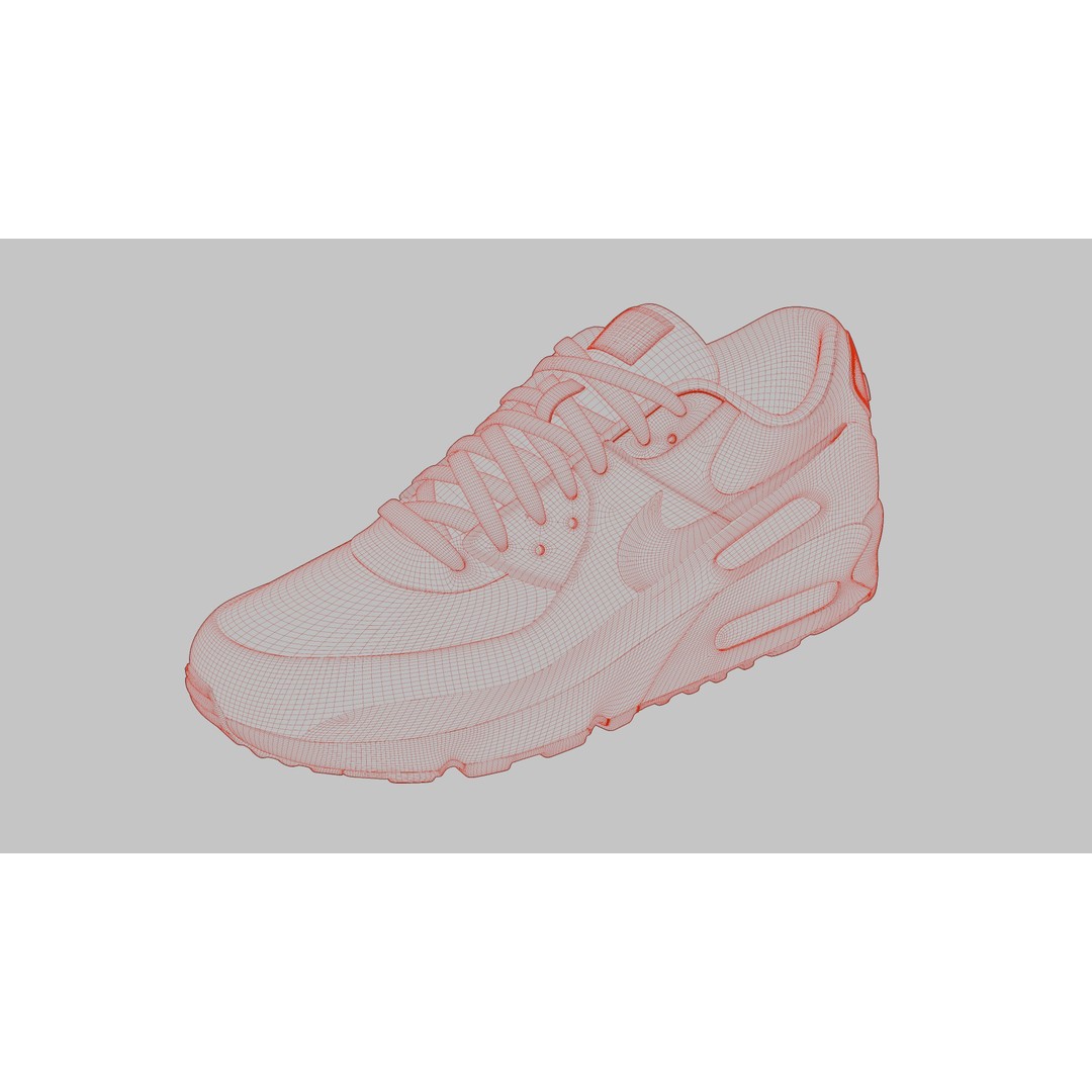 Nike Airmax 90 Sneaker 3D Model – Low Poly Game Ready Asset, Blender - View 20