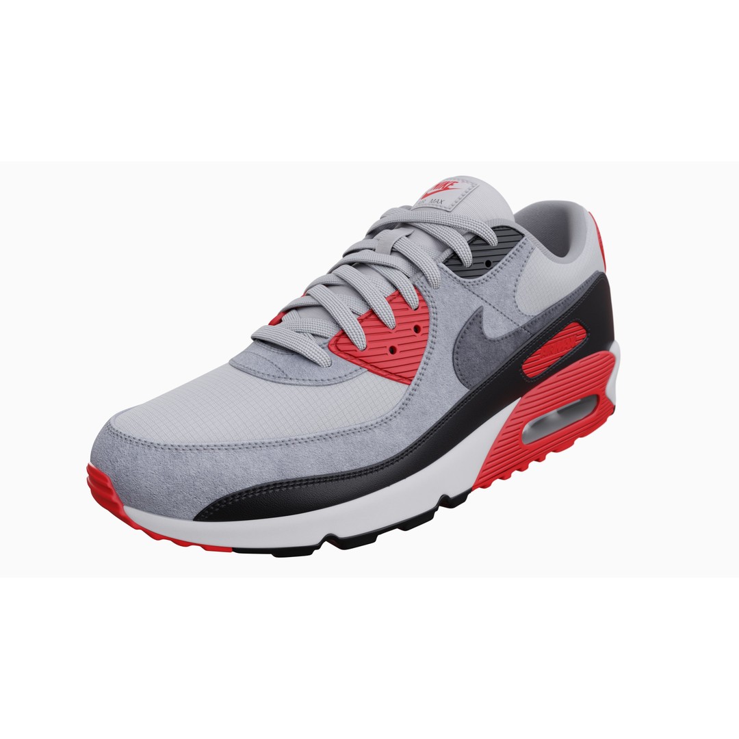 Nike Airmax 90 Sneaker 3D Model – Low Poly Game Ready Asset, Blender - View 36