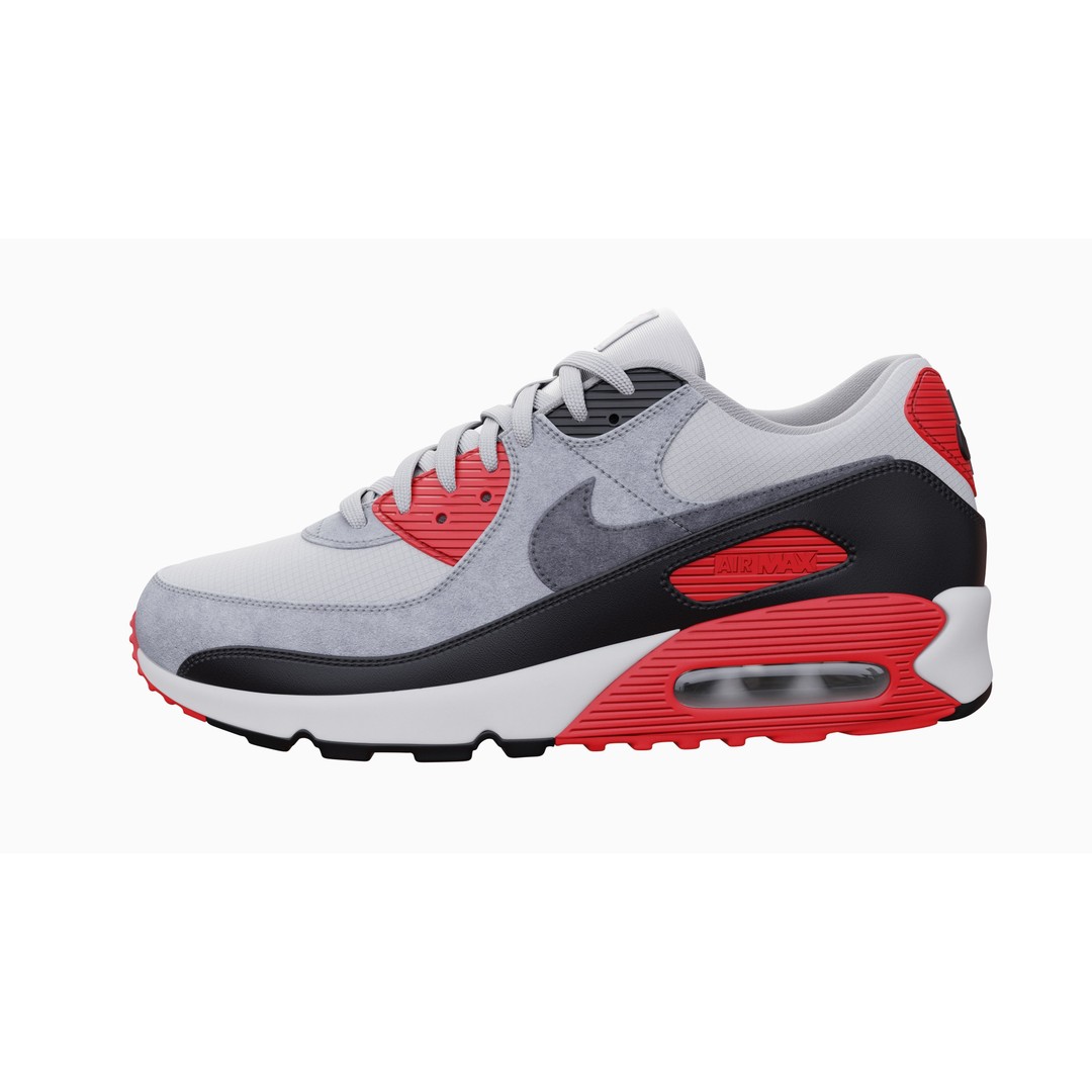Nike Airmax 90 Sneaker 3D Model – Low Poly Game Ready Asset, Blender - View 37