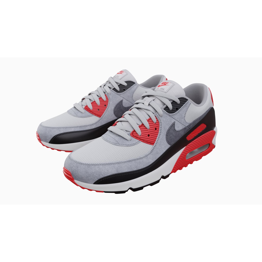 Nike Airmax 90 Sneaker 3D Model – Low Poly Game Ready Asset, Blender - View 4