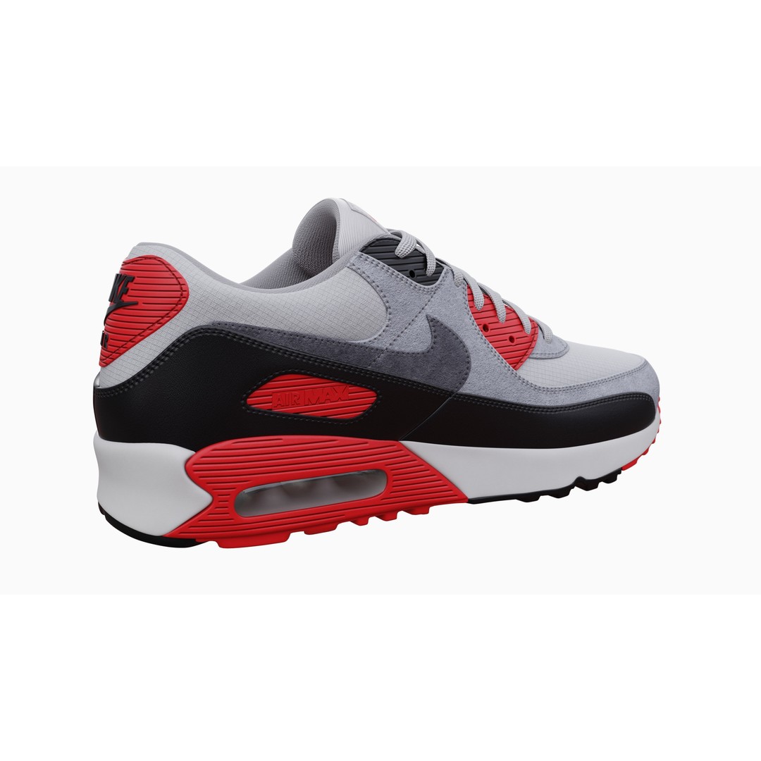 Nike Airmax 90 Sneaker 3D Model – Low Poly Game Ready Asset, Blender - View 40