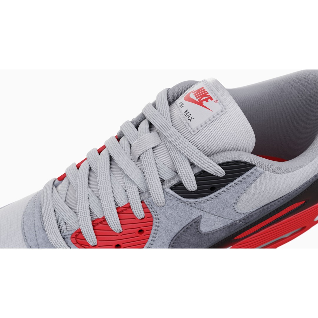Nike Airmax 90 Sneaker 3D Model – Low Poly Game Ready Asset, Blender - View 45