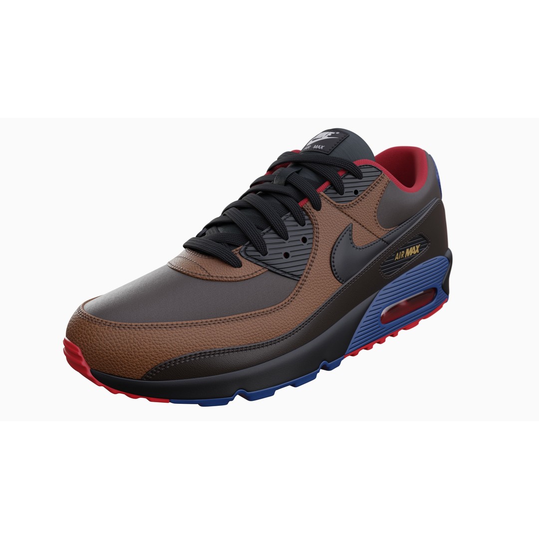 Nike Airmax 90 Sneaker 3D Model – Low Poly Game Ready Asset, Blender - View 78
