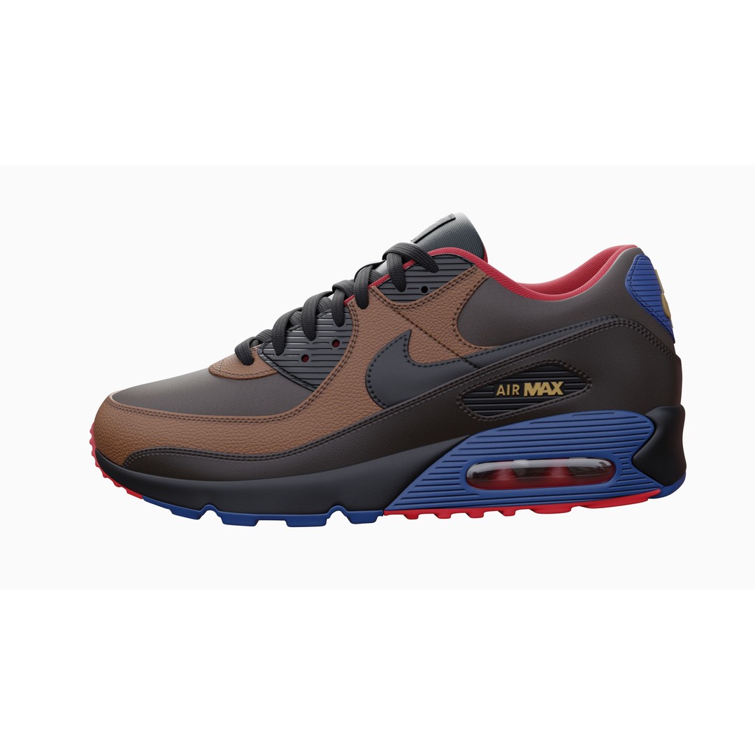 Nike Airmax 90 Sneaker 3D Model – Low Poly Game Ready Asset, Blender - View 79