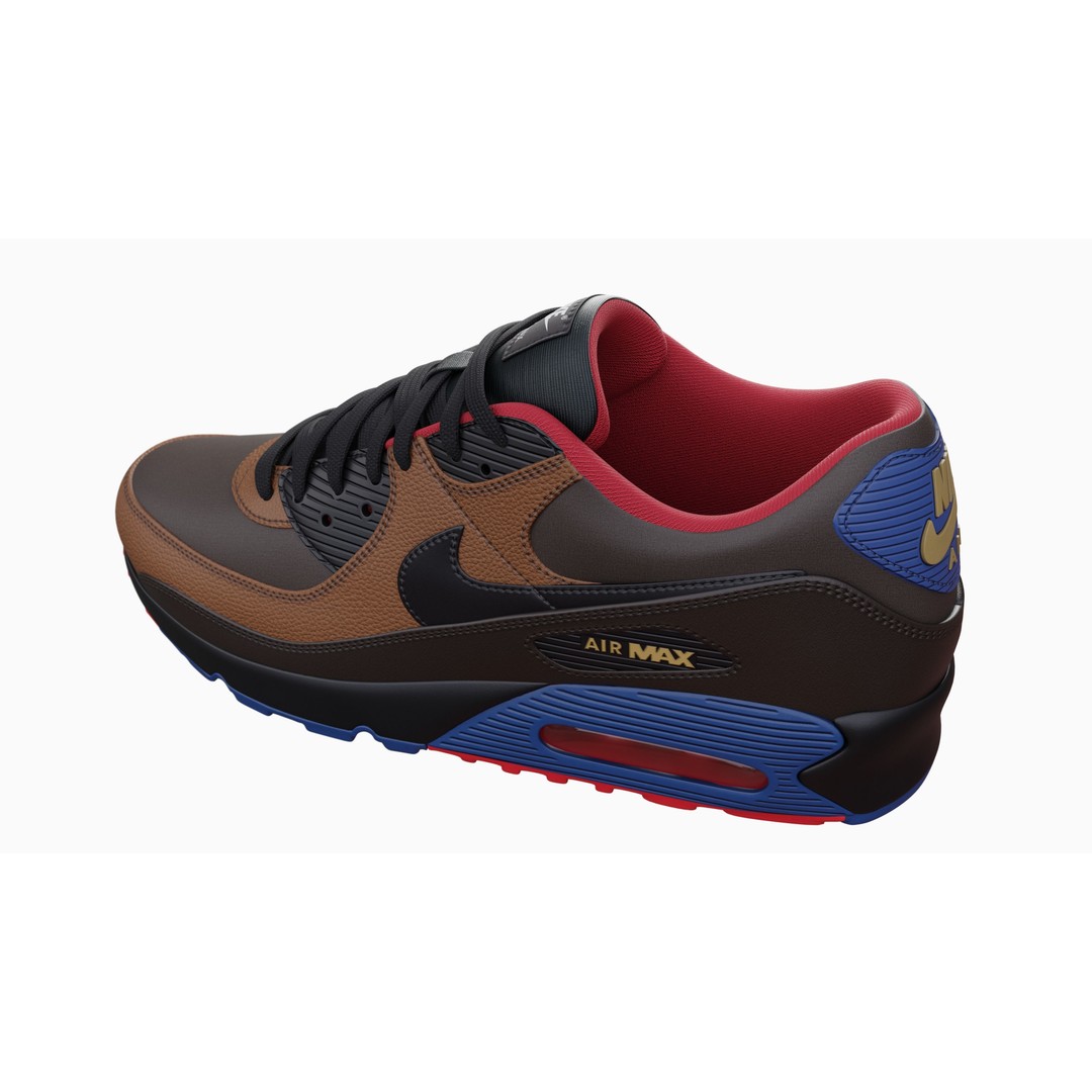 Nike Airmax 90 Sneaker 3D Model – Low Poly Game Ready Asset, Blender - View 80