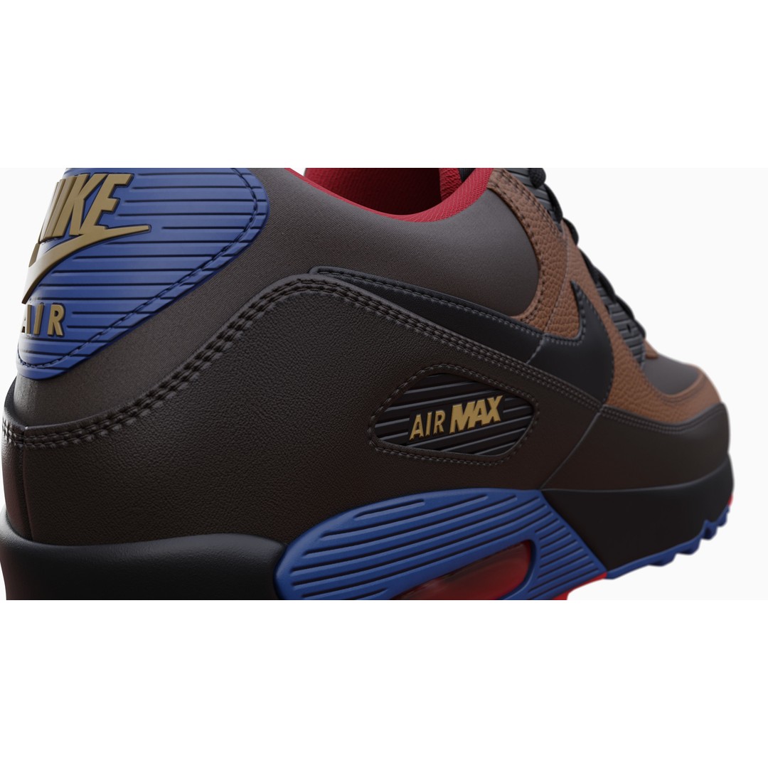 Nike Airmax 90 Sneaker 3D Model – Low Poly Game Ready Asset, Blender - View 90