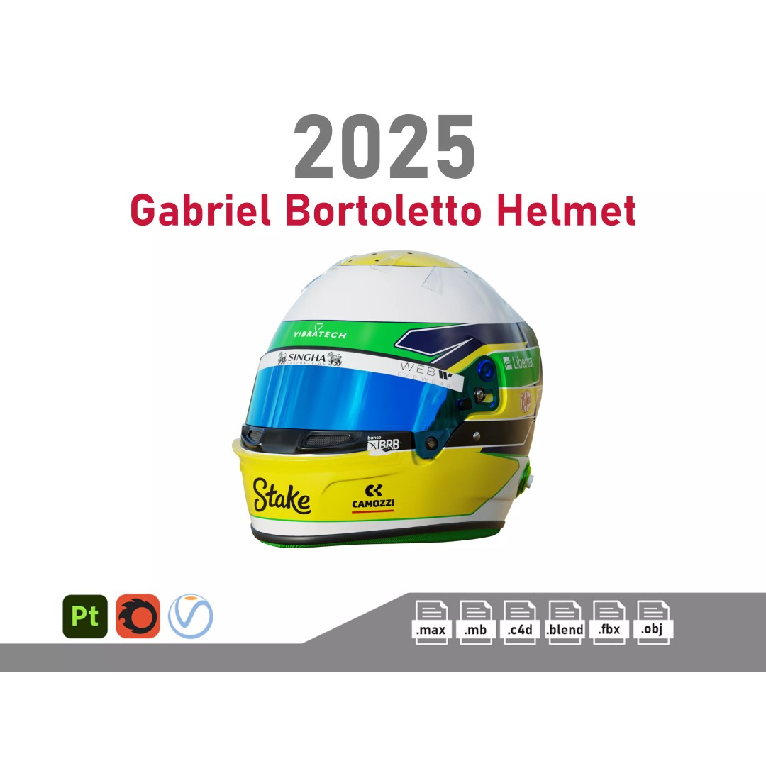 Gabriel Bortoletto Helmet 2025 3D Model – High Poly PBR Asset, FBX, Blender - View 2
