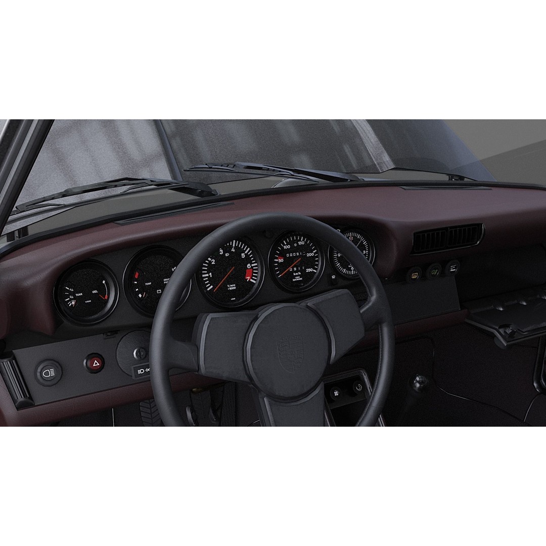 Porsche 911 SC Coupe 3D Model – Low Poly Game Ready Asset, FBX, Blender - View 19