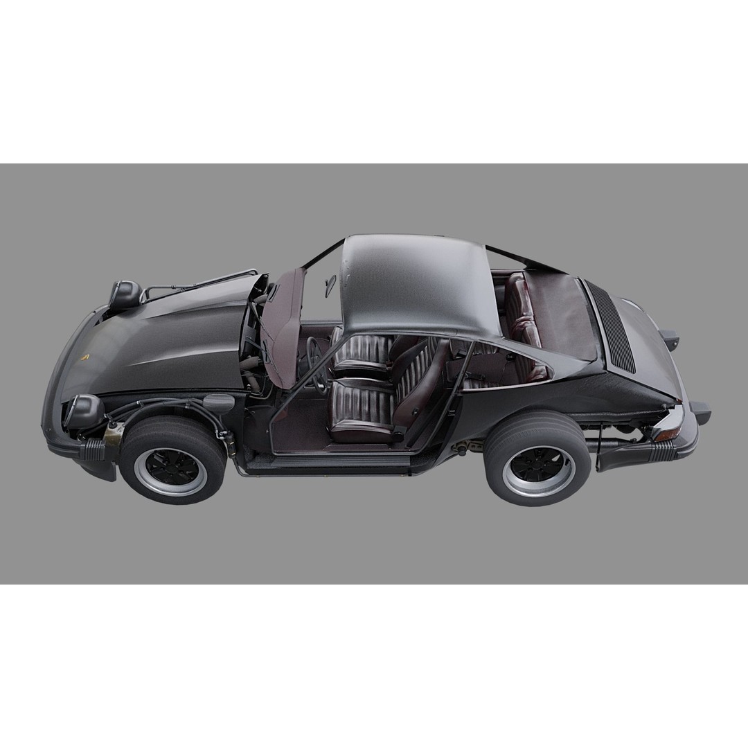 Porsche 911 SC Coupe 3D Model – Low Poly Game Ready Asset, FBX, Blender - View 23