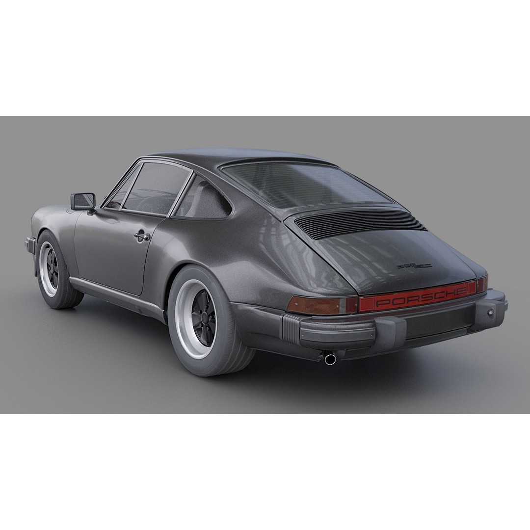 Porsche 911 SC Coupe 3D Model – Low Poly Game Ready Asset, FBX, Blender - View 3