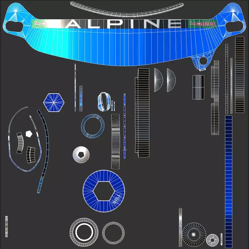 Gasly Helmet 2024 3D Model – High Detail PBR Asset, FBX, OBJ - View 11