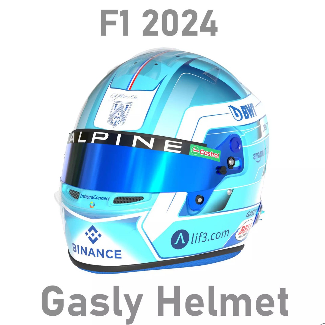 Gasly Helmet 2024 3D Model – High Detail PBR Asset, FBX, OBJ - View 2