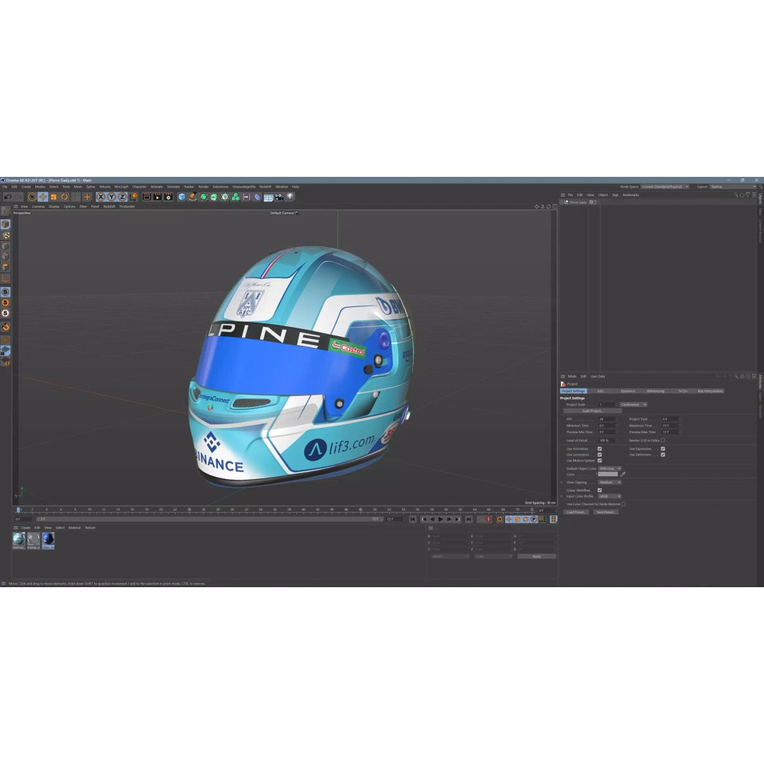 Gasly Helmet 2024 3D Model – High Detail PBR Asset, FBX, OBJ - View 6
