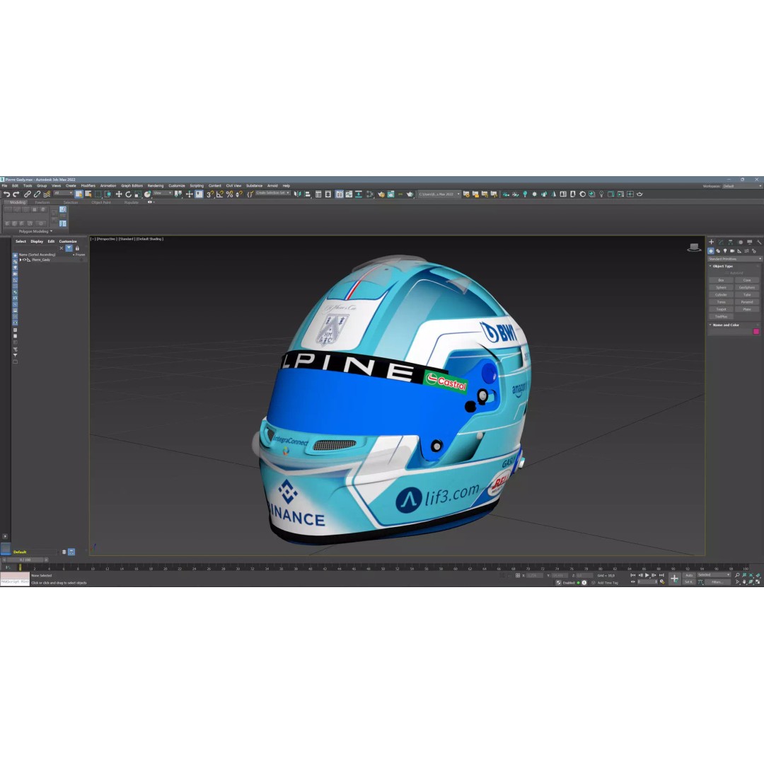 Gasly Helmet 2024 3D Model – High Detail PBR Asset, FBX, OBJ - View 7