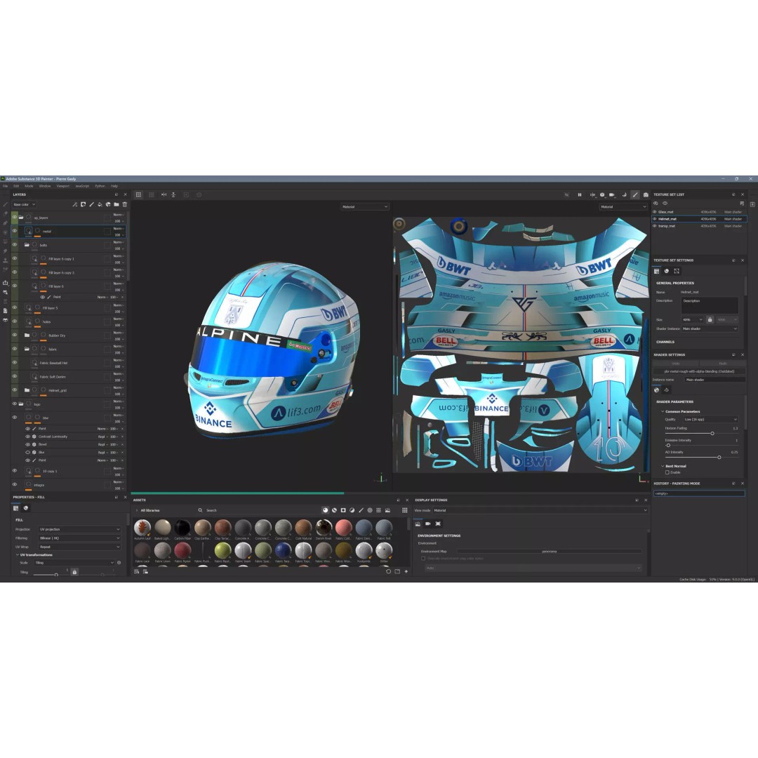 Gasly Helmet 2024 3D Model – High Detail PBR Asset, FBX, OBJ - View 8