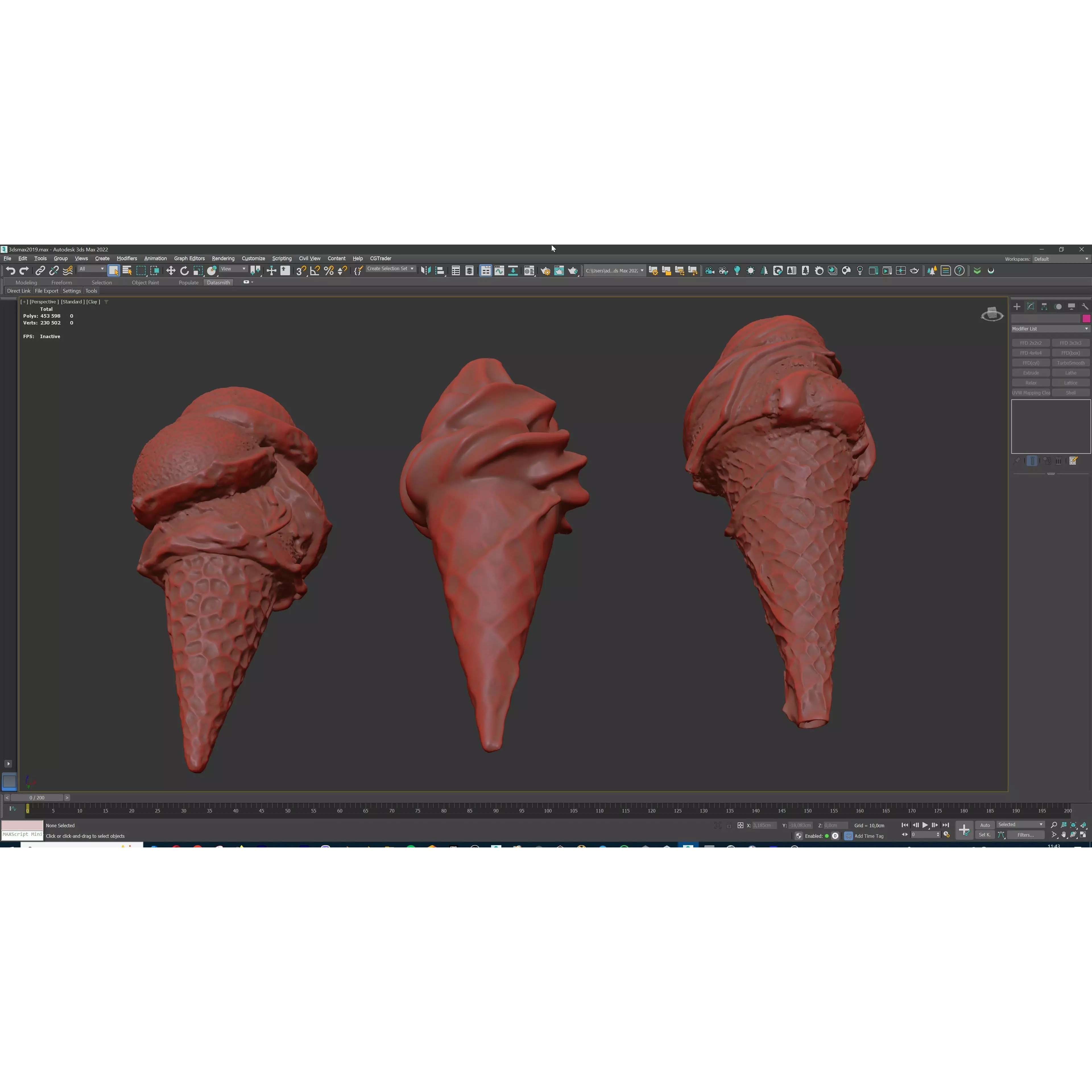 Triple Ice Cream Cone Collection - Game-Ready 3D Model - View 14