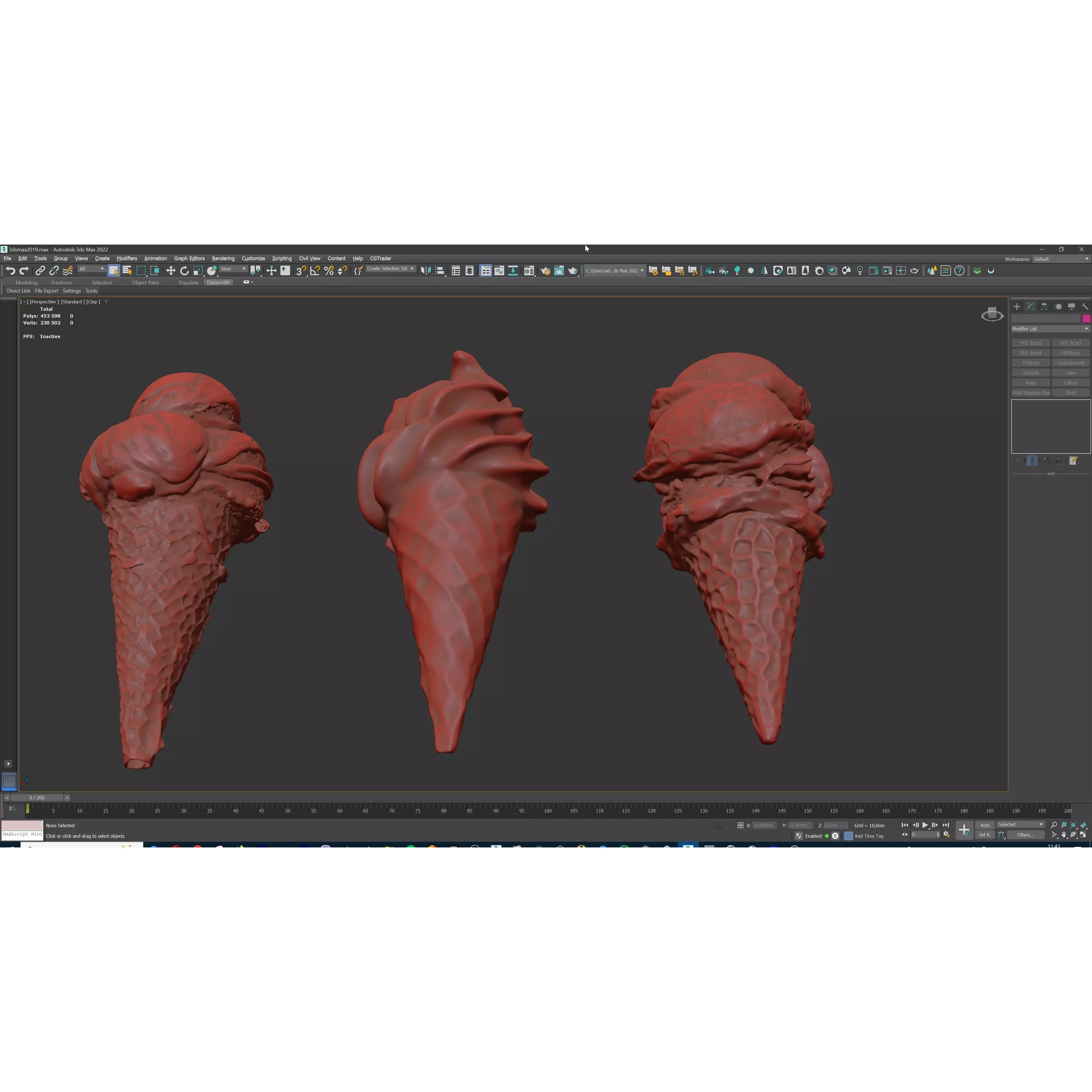 Triple Ice Cream Cone Collection - Game-Ready 3D Model - View 16