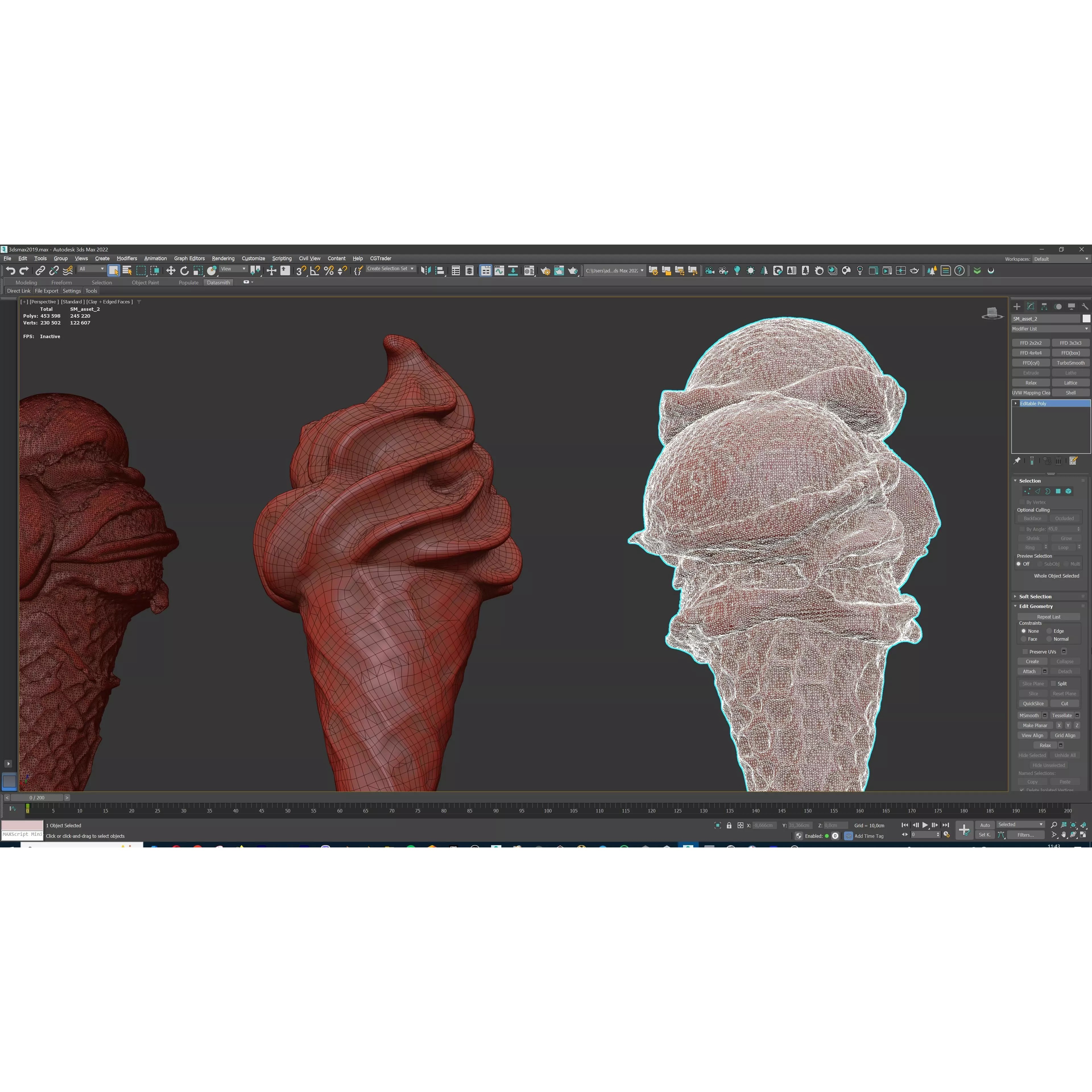 Triple Ice Cream Cone Collection - Game-Ready 3D Model - View 17