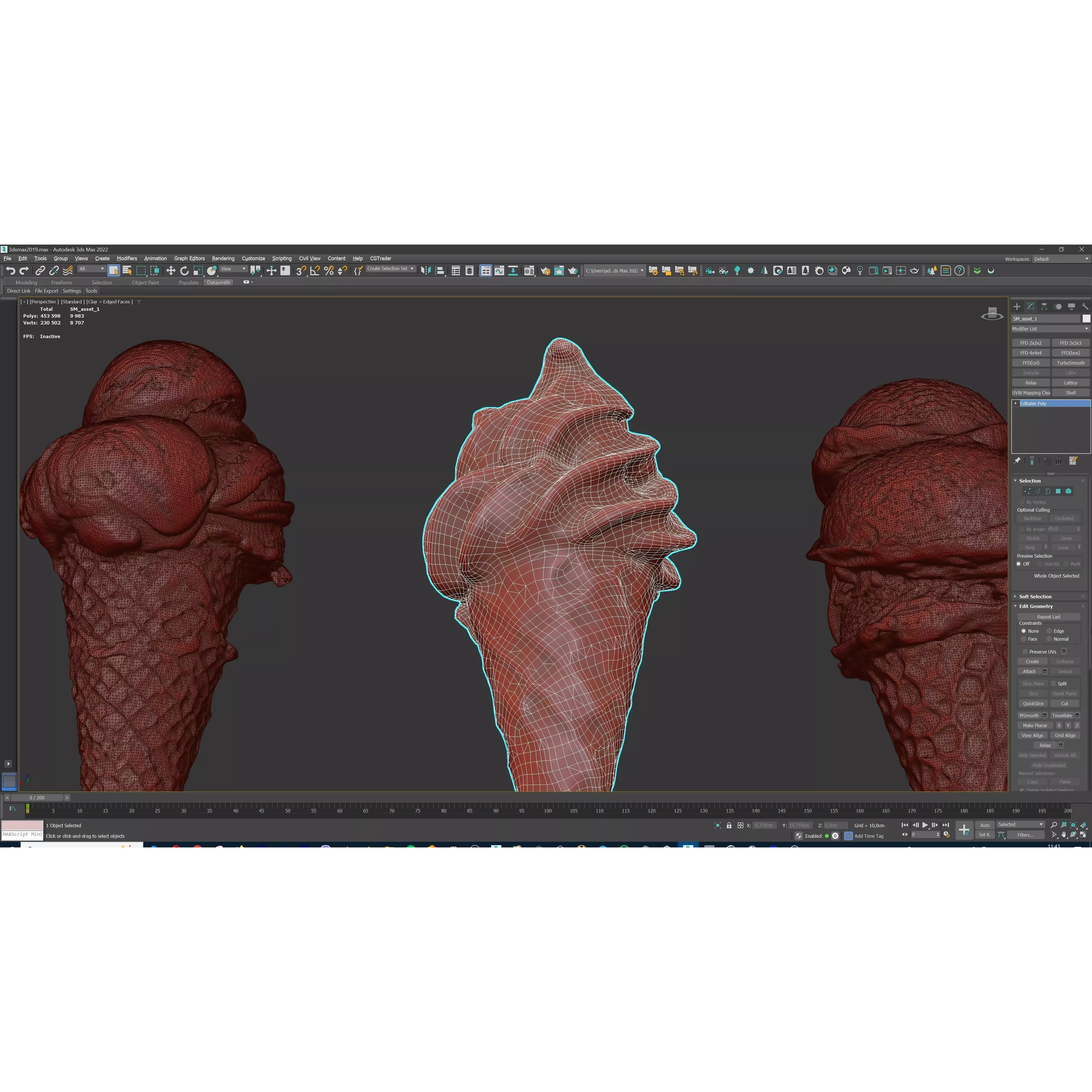 Triple Ice Cream Cone Collection - Game-Ready 3D Model - View 18