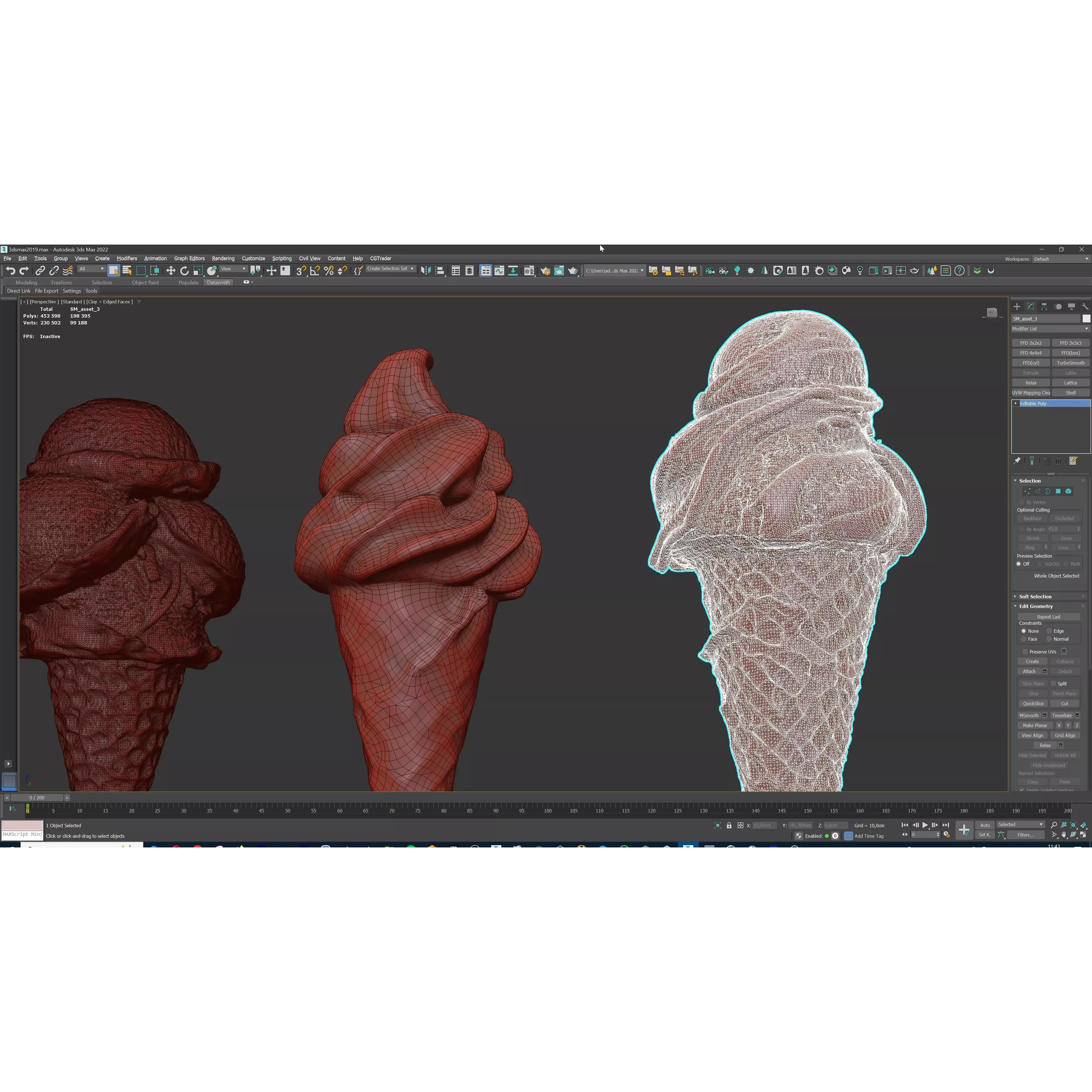 Triple Ice Cream Cone Collection - Game-Ready 3D Model - View 19