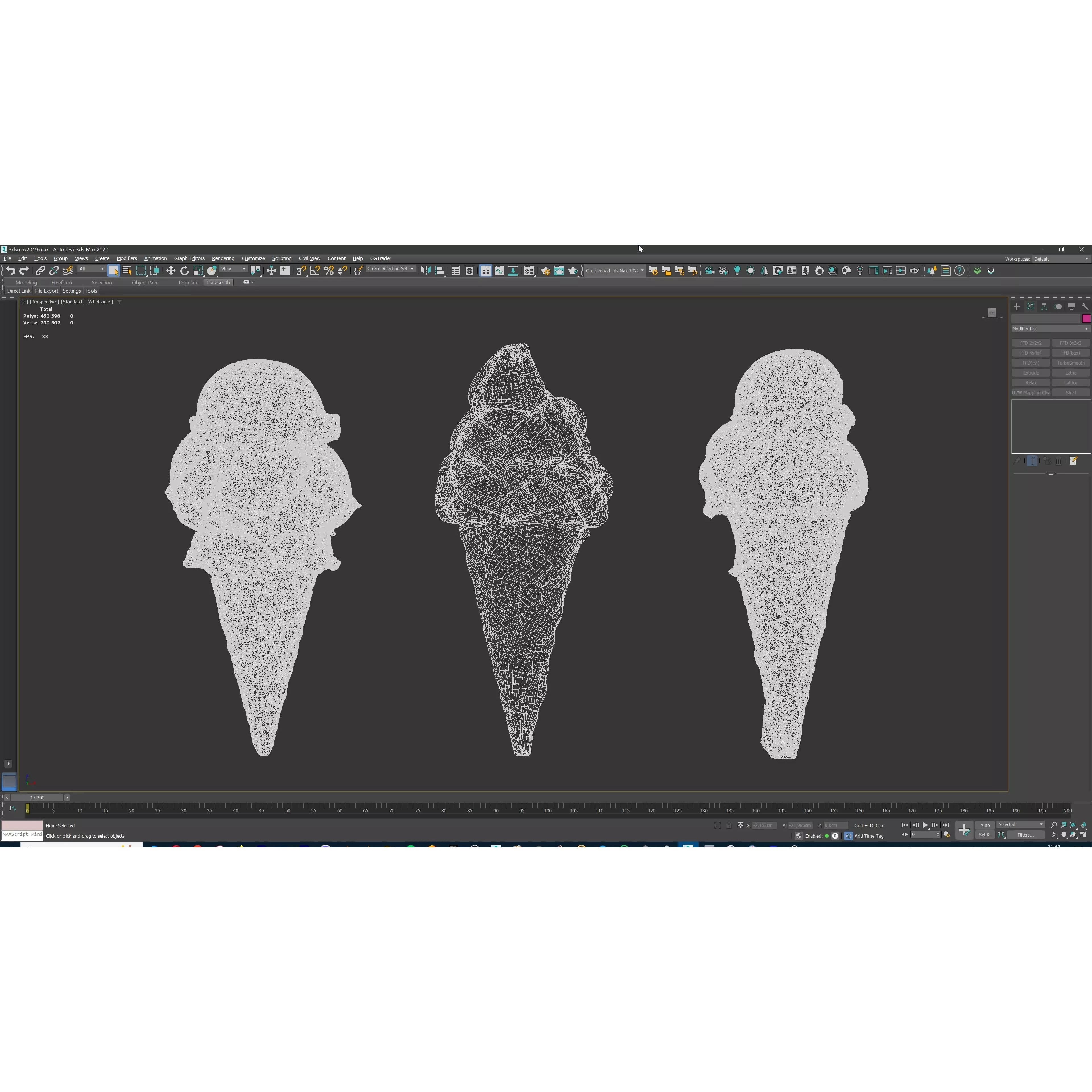 Triple Ice Cream Cone Collection - Game-Ready 3D Model - View 20