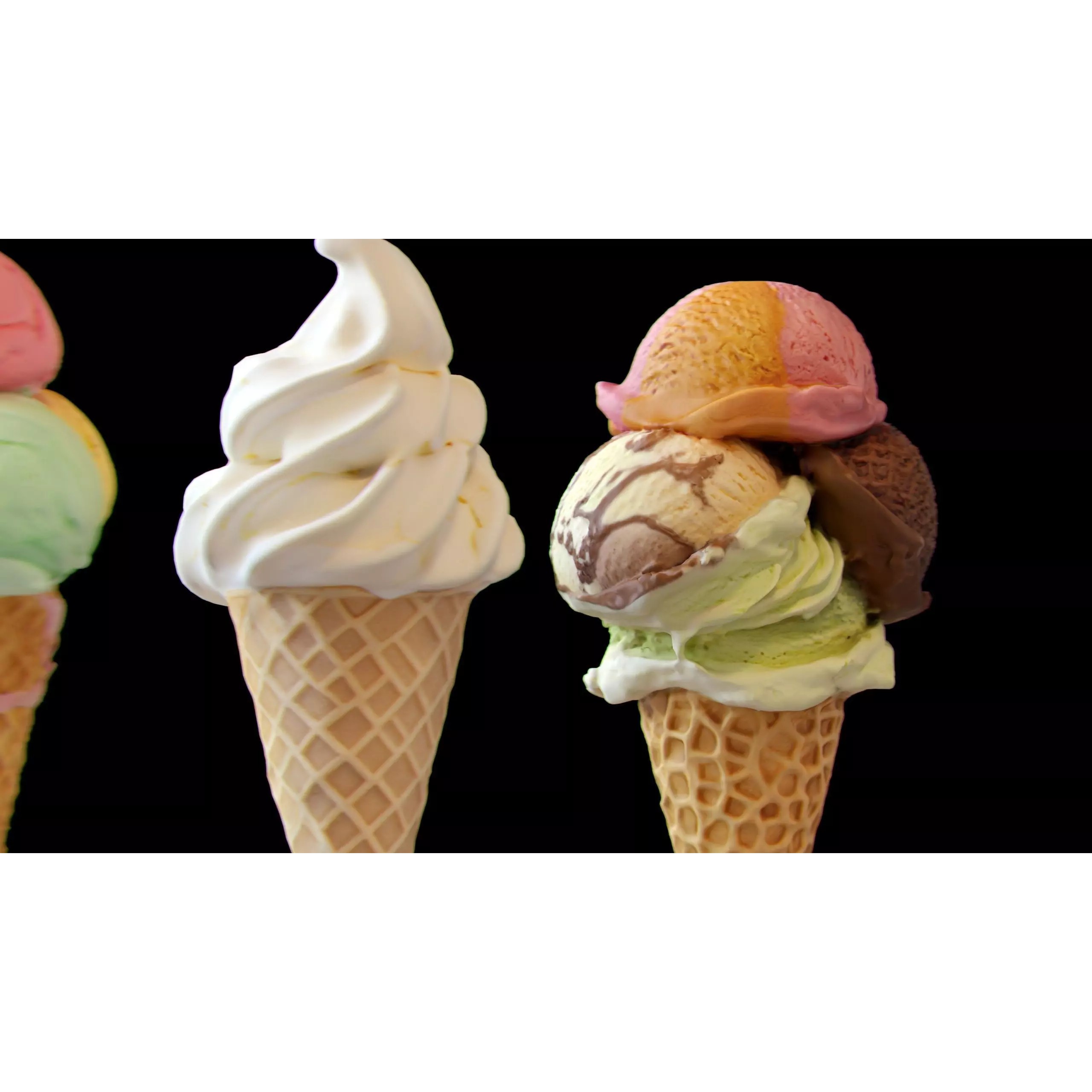 Triple Ice Cream Cone Collection - Game-Ready 3D Model - View 7
