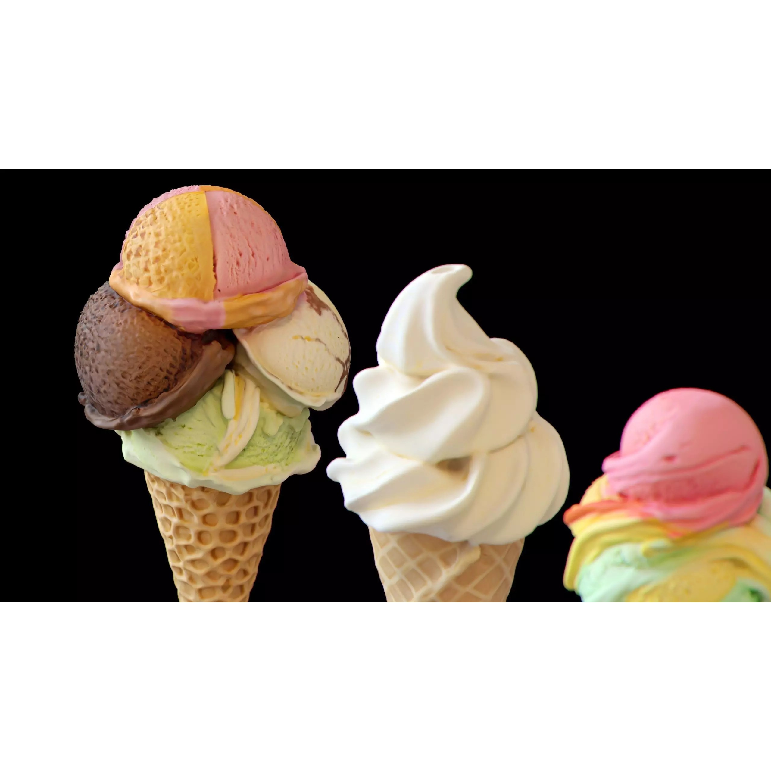 Triple Ice Cream Cone Collection - Game-Ready 3D Model - View 9