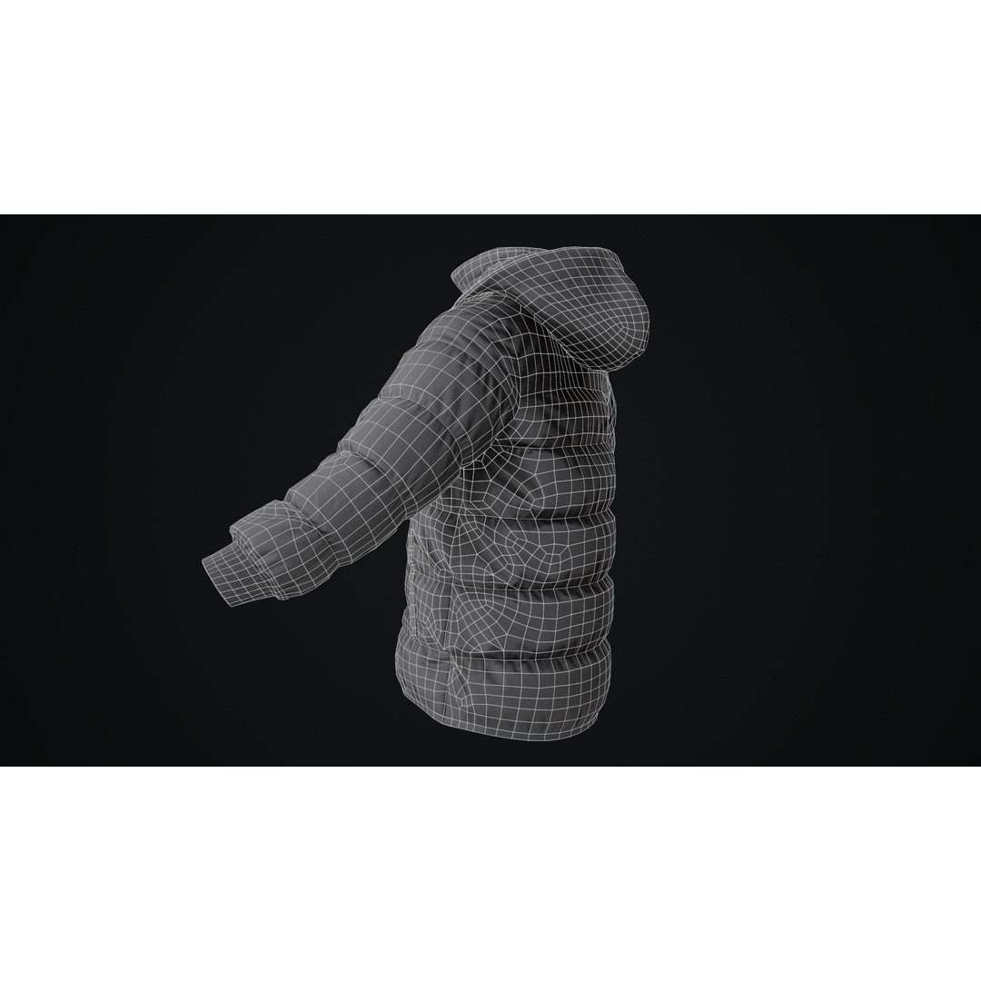 Dirty Winter Jacket 3D Model – Low Poly Game Ready Asset, FBX - View 28