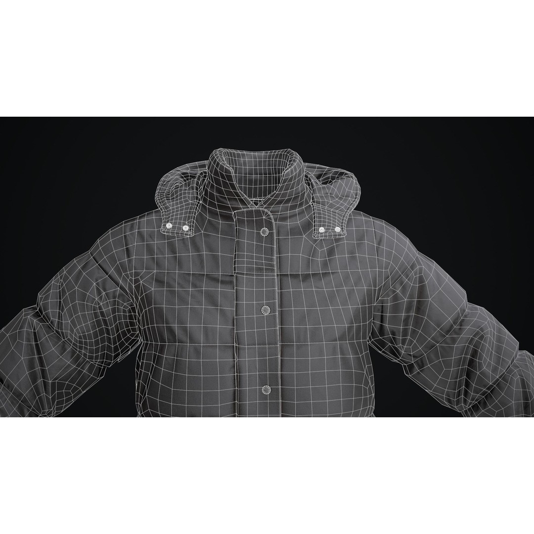 Dirty Winter Jacket 3D Model – Low Poly Game Ready Asset, FBX - View 32